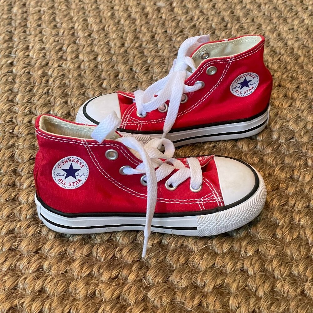 Converse Hi Tops Size 7 Toddler Red Chuck Taylors Sneakers